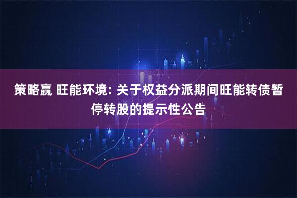 策略赢 旺能环境: 关于权益分派期间旺能转债暂停转股的提示性公告